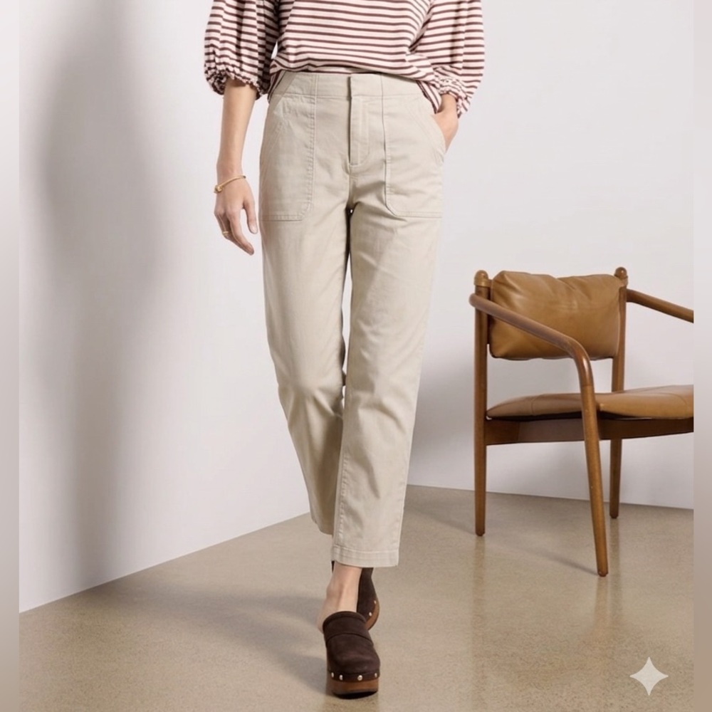 Eddie Bauer Women’s 8 Tan Horizon Straight Ankle Pants NWT Utility Essentials